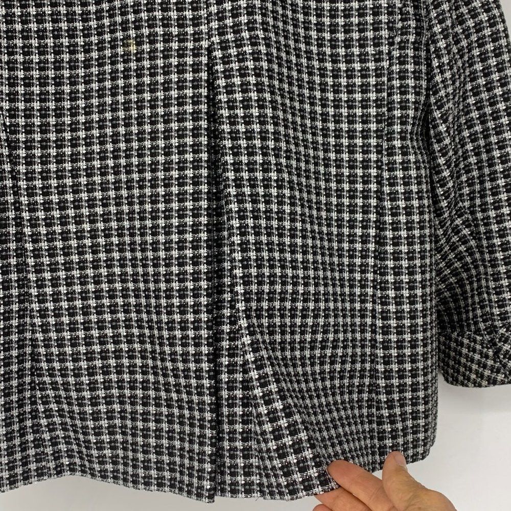 Women Giorgio Sant Angelo Size 10 Baby Doll Blazer Metalic Plaid 3914 - Picture 9 of 10